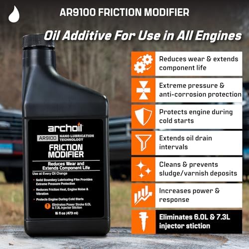 Archoil AR9100 Oil Additive (16oz) for All Vehicles - Powerstroke Cold Starts, Eliminates Injector Problems