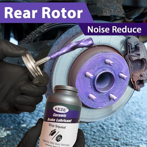 Keze High Temp Ceramic Brake Caliper Grease and Pin Parts Lubricant for Auto Break Sliding Pin Pad,Prevents Seizing Stops Squeaking with Brush Top Can,8 oz