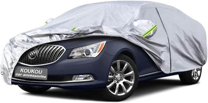 Koukou 6 Layers Car Cover Custom Fit Buick Lacrosse from 2004 to 2025, Waterproof All Weather for Automobiles, Sun Rain Dust Snow Protection. (Ships from US Warehouse, Arrive Within 3-7 Days)