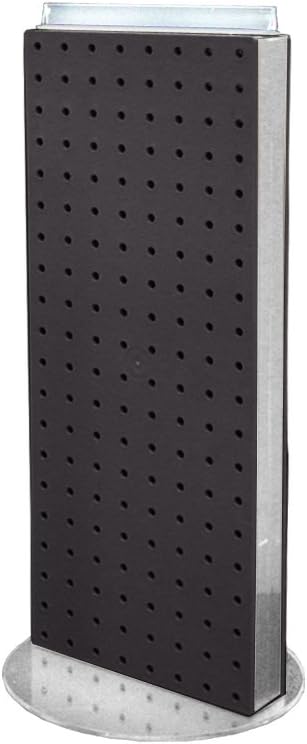 Azar 700509-BLK Non-Revolving Base Solid Pegboard Counter Unit, 8-Inch Width by 20-Inch Height on 9-Inch, Black