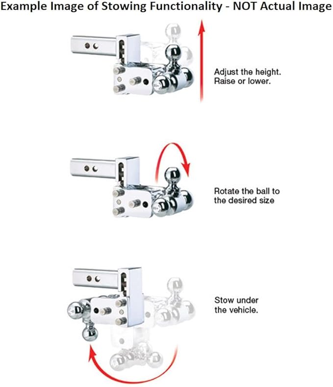 B&W Trailer Hitches Chrome Tow & Stow Adjustable Trailer Hitch Ball Mount - Fits 2" Receiver, Dual Ball (2" x 2-5/16"), 3" Drop, 10,000 GTW - TS10033C