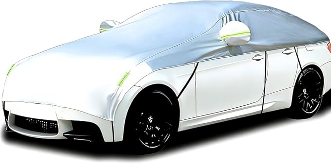 Half Car Cover Car Cover for Sunshade Half Car Body Cover Snow Cover Waterproof Universal 210D with Cotton (Sedan)