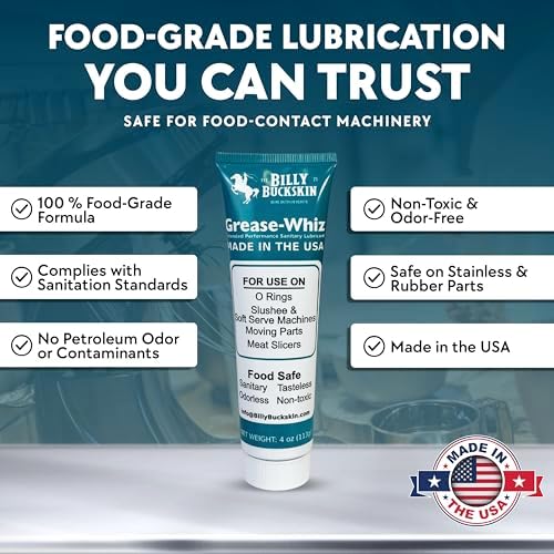 Billy Buckskin Grease-Whiz Food Grade Grease Lubricant, 4oz Bottle