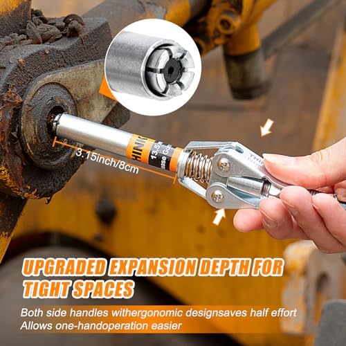 THINKWORK Grease Gun Coupler, Double Handle Extra Reach Upgrade