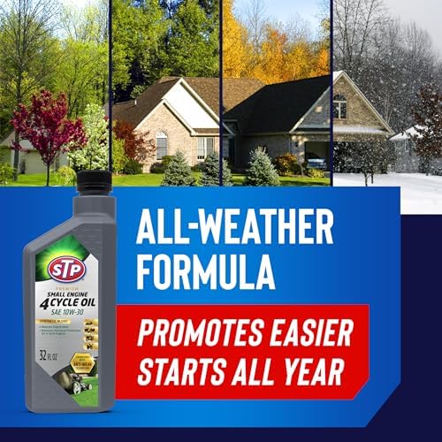 STP Premium Small Engine 4 Cycle Oil Formula, SAE10W-30 Small Engine Oil & Care Formula Reduces Wear for Lawnmower, Push Mower, Tractor, 32 Oz, STP (Pack of 2)