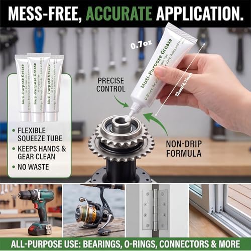 MTLEE 20g Multi Purpose Synthetic Grease Waterproof Dielectric High Temp Resistant for Door Hinges Tracks 3D Printers Marine Reels Bearings Joints