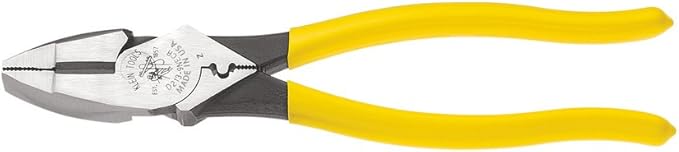 Klein Tools 9-Inch Lineman's Crimping Pliers and Klein-Kurve 8-18 AWG Wire Stripper/Cutter Bundle