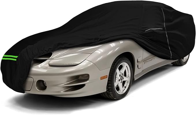 Waterproof Car Cover Replace for Pontiac Firebird/Trans Am Convertible & Coupe 1970-2002, 210T All Weather Classic Car Covers with Zipper Door & Lock for Snow Rain Protection