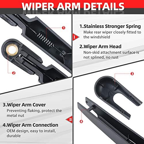 OTUAYAUTO Rear Windshield Wiper Arm Blade Kit - Replacement for Hyundai Veloster 2012-2017 - [New] OEM # 988112V000