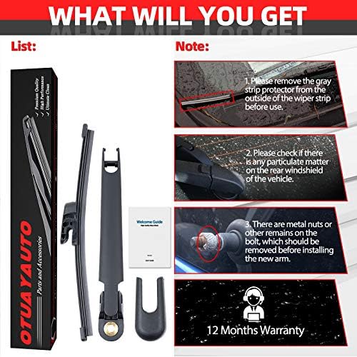OTUAYAUTO Rear Windshield Wiper Arm Blade Kit - Replacement for Hyundai Veloster 2012-2017 - [New] OEM # 988112V000