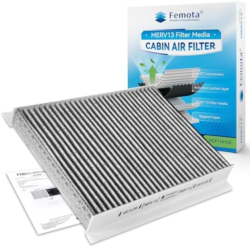 Certified MERV 13 Cabin Air Filter with Activated Carbon, CF11810 for Jeep Renegade, Compass; Alfa Romeo Tonale; Dodge Hornet; Fiat 500L, 500X