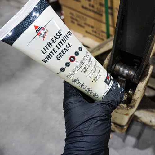 American Grease Stick Lith-Ease Premium White Lithium Grease 8oz Tube - Heavy-Duty, Multipurpose Lubricant for Automotive, Industrial & Household Use - Long-Lasting, Water & Heat Resistant