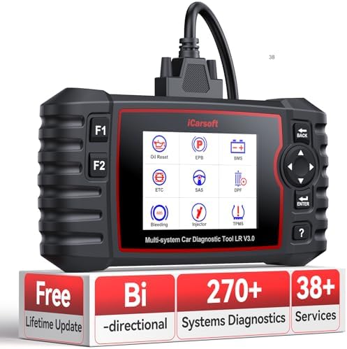 iCarsoft LR V3.0 2026 Ver Bidirectional OBD2 Scanner for Most Land Rover/Jaguar from 1996-2025 Full Systems Diagnostic Scan Tool 36 Services 118 Graphic Data Engine Transmission ABS Car Code Reader