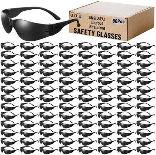 80 PCS Tinted Safety Glasses Bulk Unisex, Anti-Scratch UV Protective