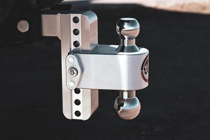 180 HITCH CTB6-2 Aluminum Adjustable 6" Drop & Chromed Steel Ball for 2" Receiver, 12,500 GTW