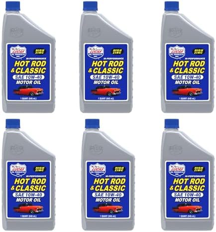 Lucas Oil 10688 Hot Rod & Classic Car SAE 10W-40 Motor Oil - 1 Quart (Pack of 6)