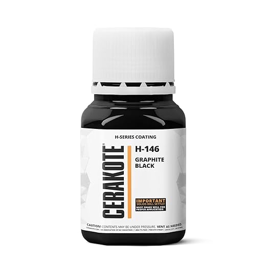 CERAKOTE H-Series Graphite Black 4 oz. Tester (H-146T) - Durable, High Performance Ceramic Coating - High Corrosion Resistance - 9H Hardness - Oven Cure - Part B Included