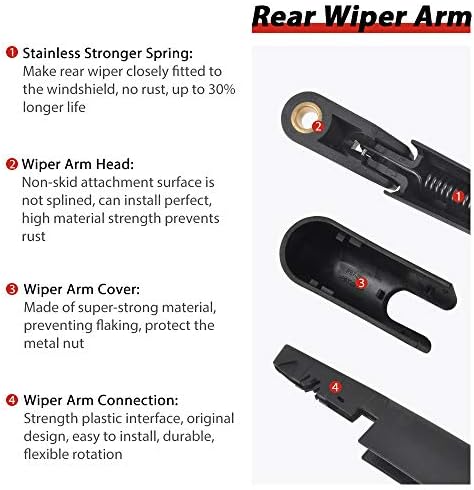OTUAYAUTO Upgraded Replacement for Ford Expedition Lincoln Navigator 2009-2016 Rear Windshield Wiper Arm Blade Set - Replacement OEM 9L1Z17526A