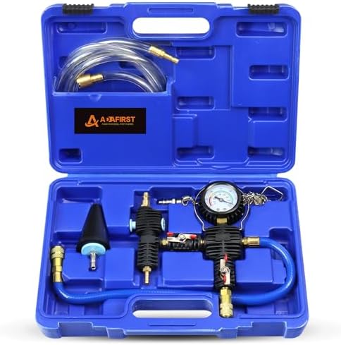 Coolant Vacuum Refill Kit, Cooling System Radiator Vacuum Purge & Fill Tool Kit, Automotive Coolant Filler with Universal Adapter Hoses for Car Motorcycle Truck Airlift Use Blue