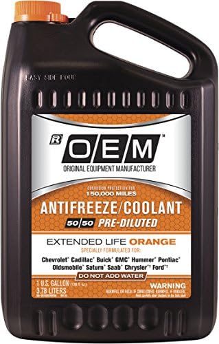 Recochem OEM American Vehicles Premium Antifreeze 50/50 Extended Life Coolant Orange, 1 Gallon, 1 Pack