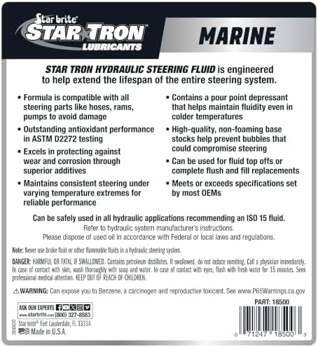 STAR BRITE Hydraulic Steering Fluid, Synthetic Blend, ISO 15, Marine-Grade