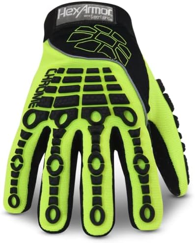 HexArmor Cut-Resistant Impact Protection High-Visibility Work Gloves | Chrome Series® 4026 | Small