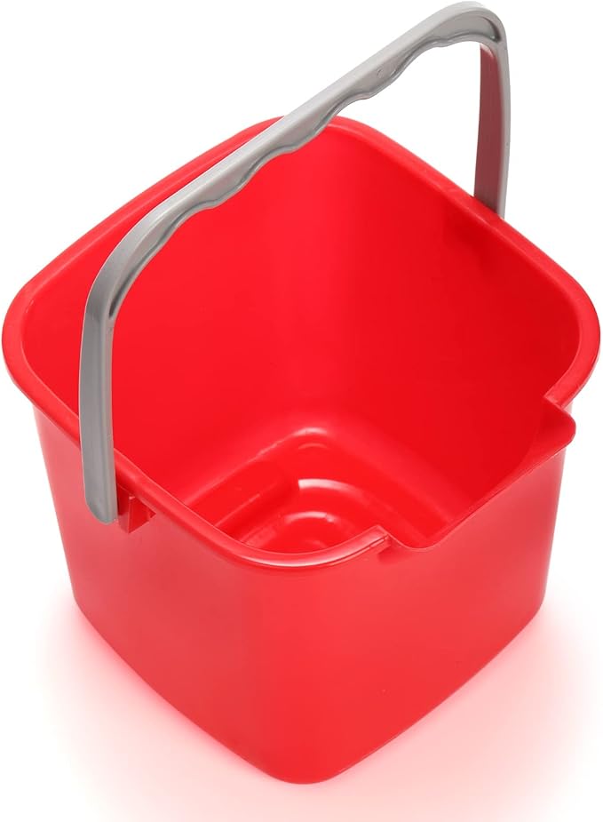 Peohud 4 Pack Sanitizing Buckets, 3 Quart Small Cleaning Pail, Square Detergent Bucket with Spout and Handle for Home, Offices, School, Commercial Use