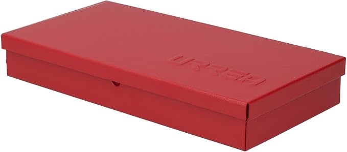 URREA Metal Tool Box - 9.6" x 5" x 1.4" Portable Tool Storage/Organization Box with 24 Gauge Construction & Durable Red Finish - 4725