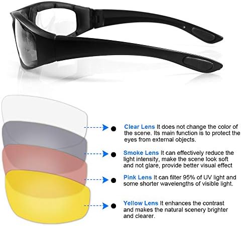 3 Pair Motorcycle Riding Glasses Padding Goggles UV Protection Dustproof Windproof Motorcycle Sunglasses for Outdoor Actives
