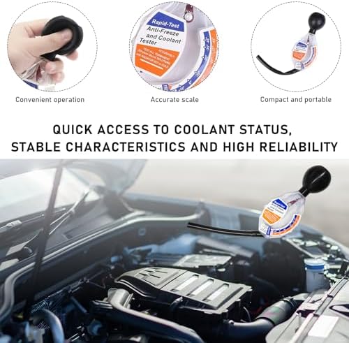 KVAEY 2PCS Coolant Tester Accessory, Automotive Professional Antifreeze Densitometer Freezing Testing Tool, Universal Coolant Hydrometer Tester for Winter and Summer, Car Accessories