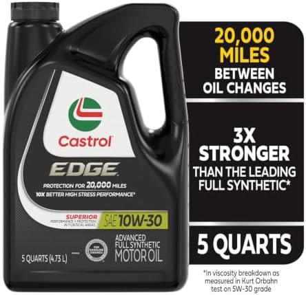 Castrol EDGE 10W-30 Advanced Full Synthetic Motor Oil, 5 Quarts