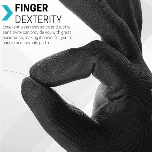 FURWEY Work Gloves, 16/32Pairs Nitrile, Seamless Nylon Knit