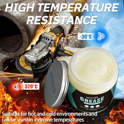 250g White Lubricating Grease,High Temperature Grease,Noise Reduction,Rustproof & Long-Lasting for Power Tool,Auto Wheel Bearings,Industrial Mechanical Components