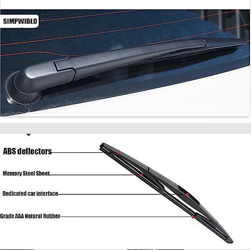 SIMPWIBLD Replacement for 2010-2022 Mazda CX-5/2007-2012 Hyundai Santa Fe/2010-2013 Mazda 3 Rear Windshield Wiper Blade Arm Set, Easy to Install (set of 2)