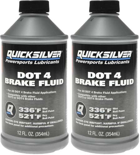 Quicksilver 8M0128415 DOT 4 Brake Fluid – 12 Ounce (Pack of 2)