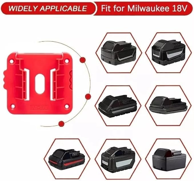 Tool Holders and Battery Holder for Milwaukee M18 18V bandsaw bracket 5pc Wall Mount mounting plate Hanger Battery 5pc Drill Tool Storage Shelf with Screws