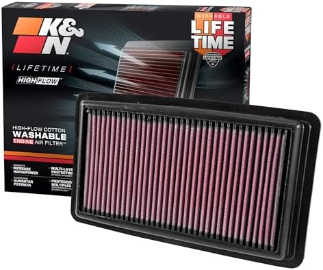 K&N High-Flow Original Lifetime Engine Air Filter: Increase Power: Premium, Washable: Compatible with Select 2016-2026 Acura/Honda: MDX, TLX, Odyssey, Pilot, Passport, Ridgeline, 33-5041