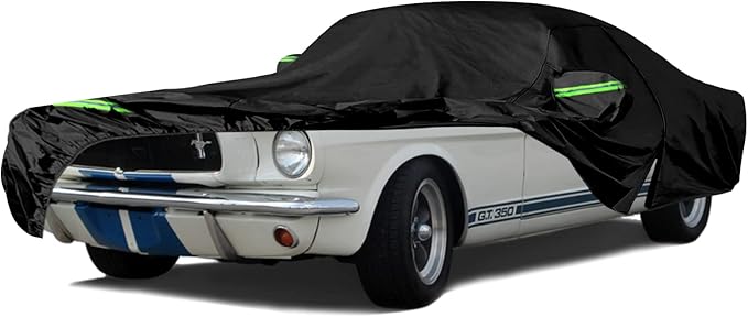 Waterproof Car Cover Replace for 1964-1978 Ford Mustang, 6 Layers All Weather Custom-Fit Mustang Full Car Covers with Zipper Door for Snow Rain Dust Hail Protection (1964-1978)