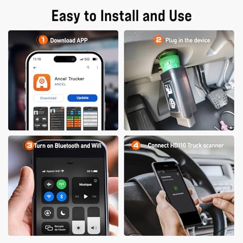 ANCEL HD110 Heavy Duty Truck Scanner with DPF Regen for Detroit & PACCAR