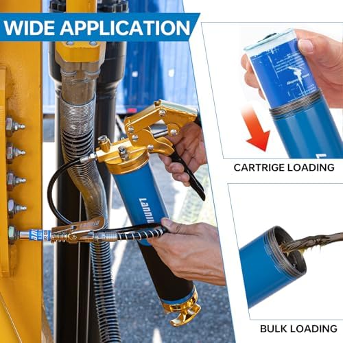 Grease Gun Kit: 8000 PSI Grease Gun, 0.53" Coupler & 90° Adapter