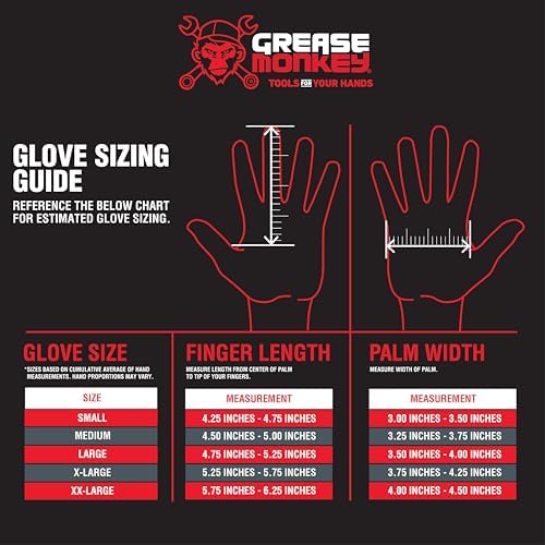 GREASE MONKEY Nitrile Coated Work Gloves, Large, 15 Pair, Red and Black
