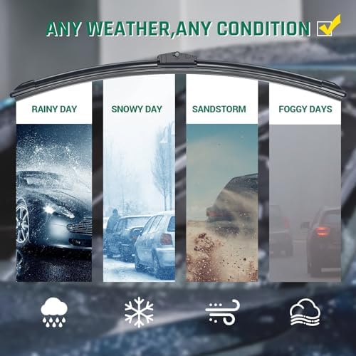 CDWTPS 26"+17" Windshield Wiper Blades for Hyundai, 2 Pack