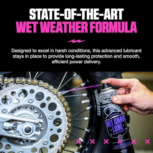 Muc-Off Motorcycle Wet Weather Chain Lube, High Performance, 400ml