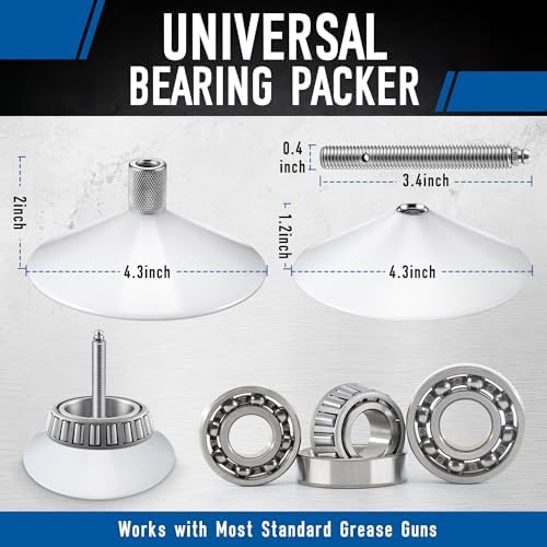 Bearing Packer, Wheel Bearing Grease Packer Tool, Fast & Mess Free Greasing, Heavy Duty Design, Fits Automotive, Trailer, ATV & Mower Bearings(Classic,Canister Style)