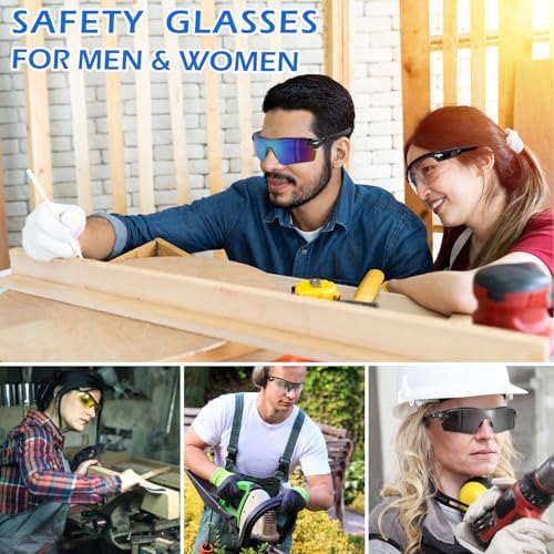 OXG 6 Pack Safety Glasses, Scratch Resistant Wraparound Lenses ANSI Z87.1 Protective Eyewear for Unisex