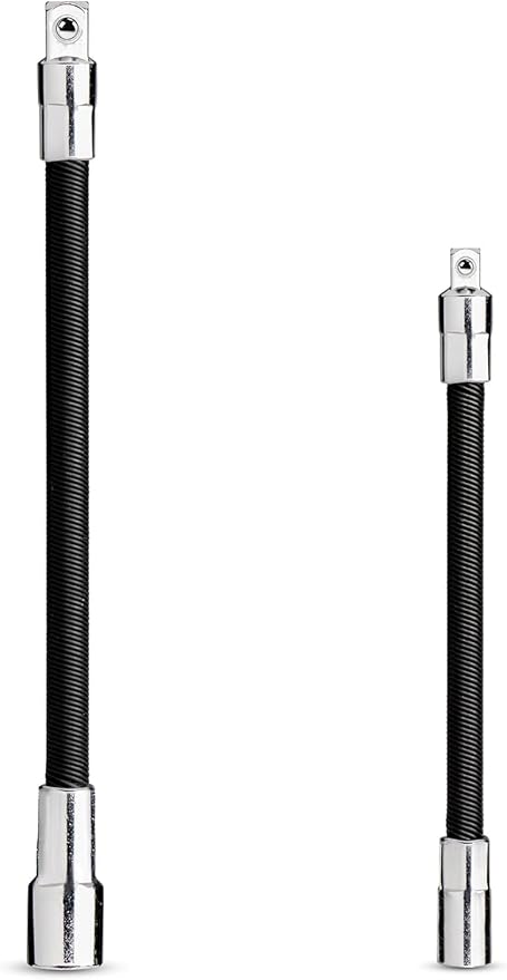 NEIKO 00239A Flexible Extension-Bar Set, 1/4-Inch and 3/8-Inch Drives, Flexible Socket Extension Bars, 2-Piece Set