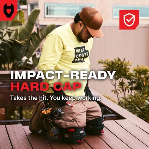NoCry Professional Knee Pads for Work for Men — Adjustable Thigh and Shin Straps, Heavy-Duty Shell, and Thick Foam & Gel Cushioning — Ideal for Construction and Gardening