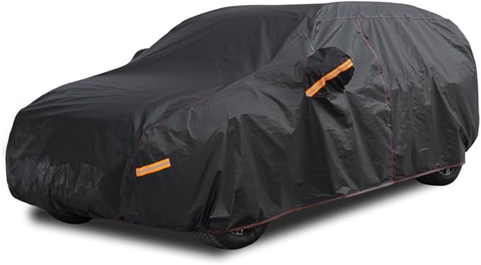 6 Layer Heavy Duty SUV Car Cover Waterproof All Weather Protection with Cotton Liner, Universal Fit BMW X3, Benz GLC, Audi Q5, Nissan Rogue, Cadillac XT5, Chevrolet Equinox, GMC Terrain
