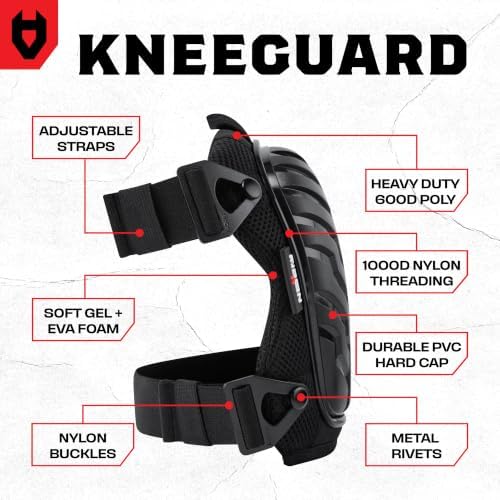 NoCry Professional Gel Knee Pads for Work with Soft Foam and Gel Cushion — Heavy Duty Cap, Reinforced Adjustable Straps, Military Grade Rivets and Built-in Hang Loops — Perfect for Construction