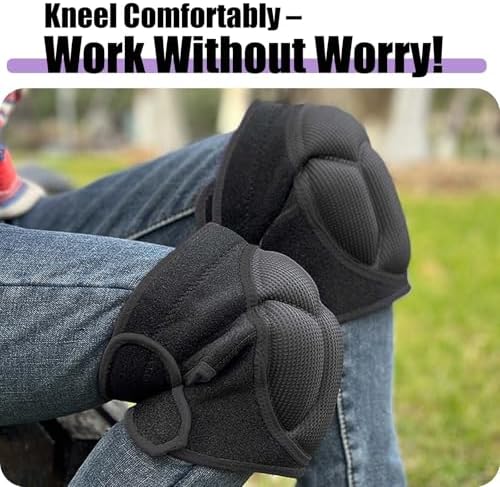 Work Knee Pads for Cleaning, Gardening Adjustable Foam Kneepads, Black XL